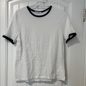 Zara White Tee with Black Trim